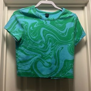 Blue and green crop top